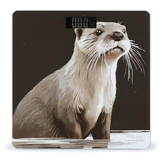 Otter Bathroom Scale Large LCD Backlight Display Digital Scale Rounded Corners Body Scales Automatic Power On/Off Bathroom Scales for Home Bedrooms