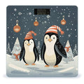 Merry Christmas Penguins Bathroom Scale Large LCD Backlight Display Digital Scale Rounded Corners Body Scales Automatic Power On/Off Bathroom Scales for Home Bedrooms