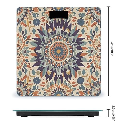 Native American Patterns Scale for Body Weight Digital Bathroom Scale Toughened Glass High Precision Scales for Body Weight with Large LCD Backlight Display Weight Scales