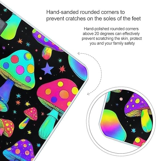 Smart Scale for Body Weight Automatic Switch Digital Bathroom Weighing Scale Goth Gothic Magic Hippie Trippy Mushrooms