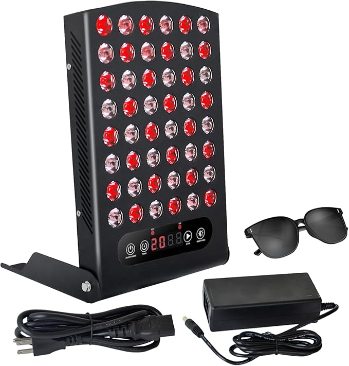 GOURIXIN Red Light Therapy Panel 660nm 880nm Dual Chip Clinical Grade LED Near Infrared Light Therapy Device with Timer and Adjustable Stand for Body Face Recovery