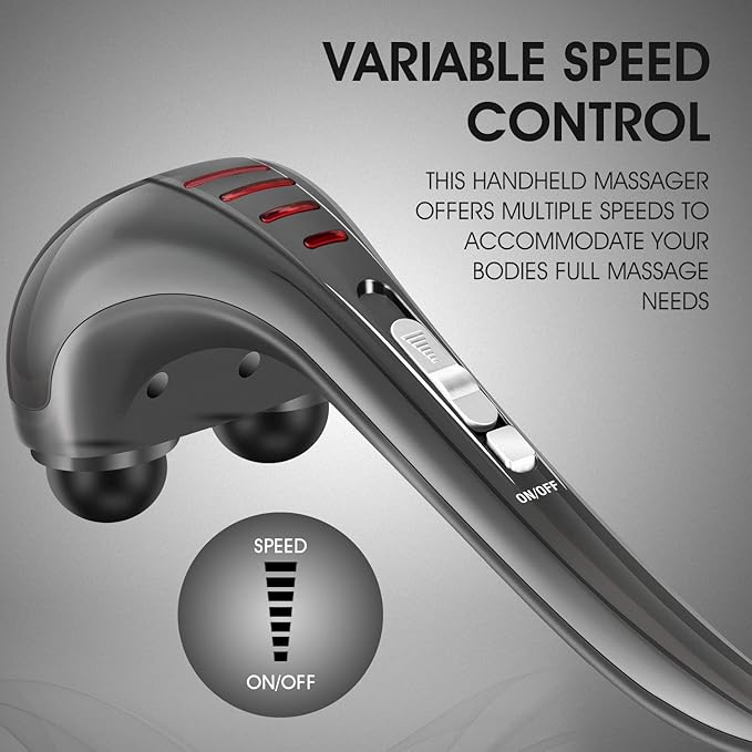 HANGSUN Handheld Neck Back Massager for Pain Relief Deep Tissue Electric Double Head Percussion Massage MG460 for Shoulder Leg Foot Muscles Full Body Corded 2.3 lb