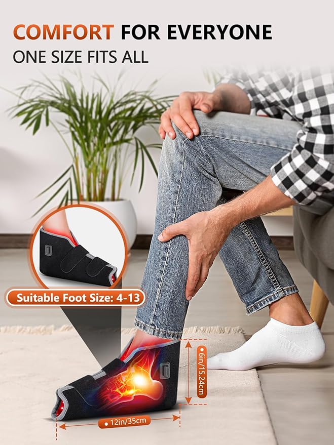 RELEXNOW Red Light Therapy for Foot Ankle FSA/HSA Eligible 660nm &amp 850nm Wavelength Near Infrared Therapy Wrap for Feet with Timer for Joint Comfort(Black)