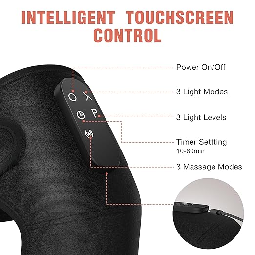 Red Light Therapy &amp Vibration Massage Knee Brace 660nm&amp850nm Near Infrared Light Therapy Heated Knee Massager for Pain Relief A Pair of Knee WrapHeating Pad for Faster Recovery