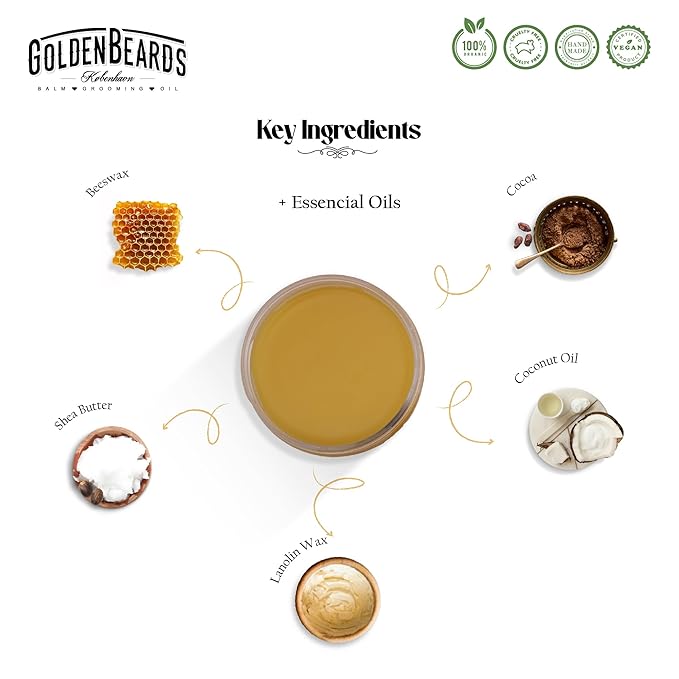 Golden Beards Mustache Wax with GB-77 Folding Comb – Organic &amp Natural Styling Wax for Men – Strong Hold Vegan Cruelty-Free Grooming Kit