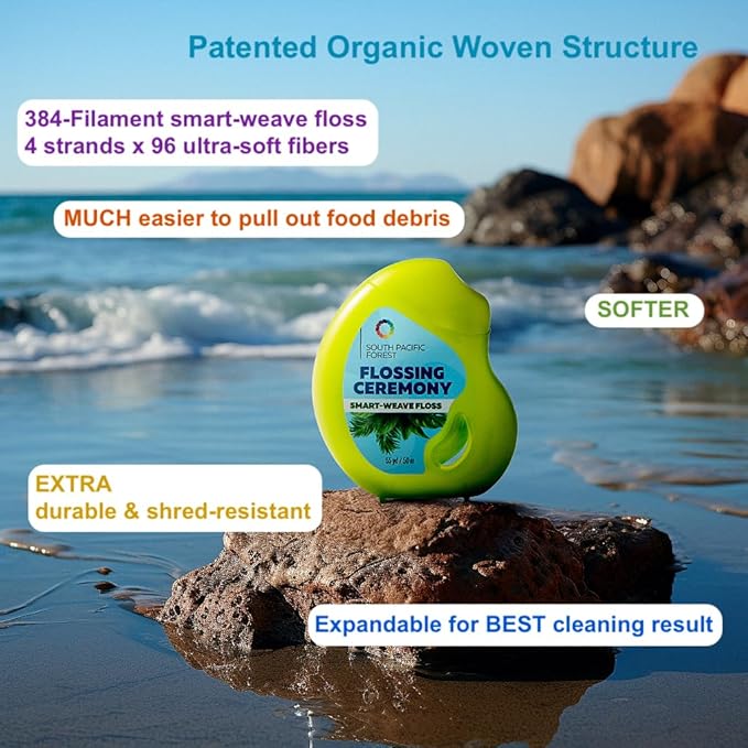 | Expanding Woven Dental Floss | Smart-Weave Floss | Vegan | Natural | Non-Toxic &amp PFAS Free | Eucalyptus &amp Manuka | Hilo Dental para Dientes | 55 Yards x 9 Units (Refills Only)