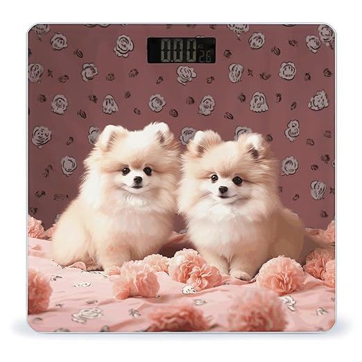 Pomeranians Puppies and Point Scale for Body Weight Digital Bathroom Scale Precision Smart Weighing Scales with Clear LED Display Accurate High Precision Scales Weighing Machine