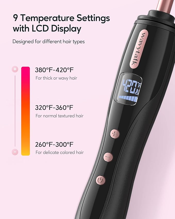 Wavytalk Hair Dryer with Diffuser 1875W Ionic Blow Dryer for Women - 3 Attachments Small Curling Wand for Short &amp Long Hair