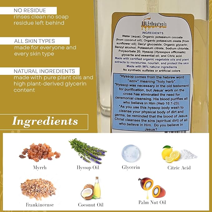 Cleanse Me With Hyssop Natural Hair and Body Wash Organic Hyssop Infused Shampoo and Body Wash for Nourishing and Refreshing Hair &amp Body Cleansing