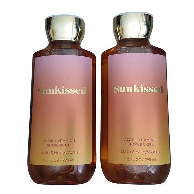 Bath &amp Body Works Shea + Vitamin E Shower Gel Set of 2 10oz Each (Sunkissed)