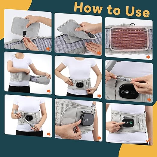 Escovia Back Belt Escovia 3 in 1 Sciatica Belt Rechargeable Lumbar Support Brace for Lower Back Pain Relief Portable Wireless Massager for Men &amp Women Massage Relaxation
