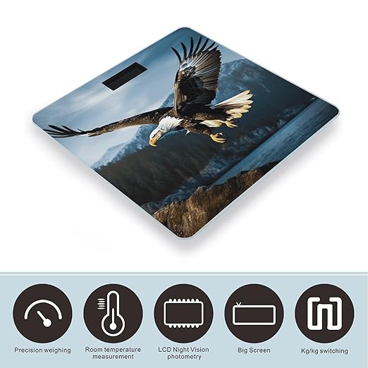 Eagle at Hunting Weight Scale for Body Weight Digital Bathroom Scale High Capacity Accurate Digital Weighing Scales and Easy-to-Read on Backlit LCD Display Scales
