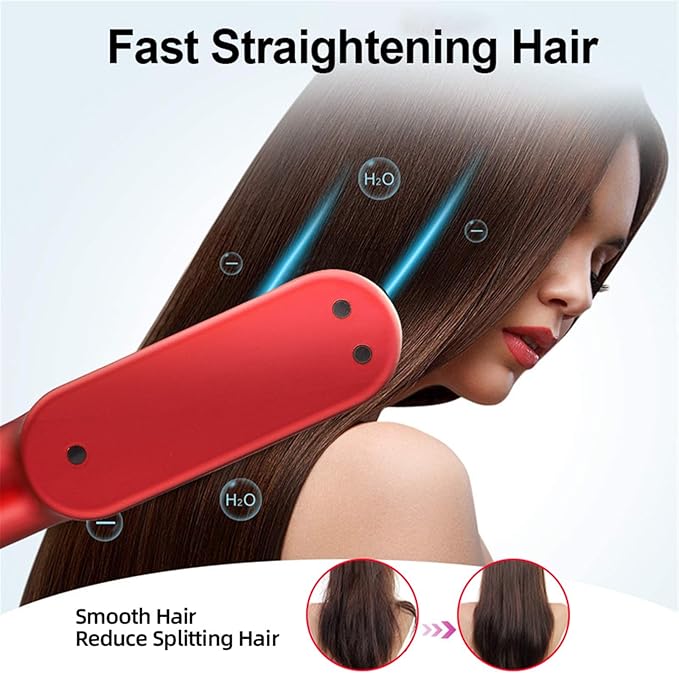 Portable Hair Straightener Anti Winding Electric Hot Comb Electric Straight Hair Comb Suitable for Travel and Home Use Anti Scalding Straightening Brush