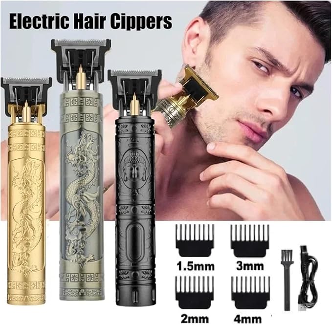 Razors Vintage T9 Electric Hair Cutting Machine Hair Clipper Professional Barber Men Shaver Rechargeable Hair Trimmer for Men(Black Buddha)