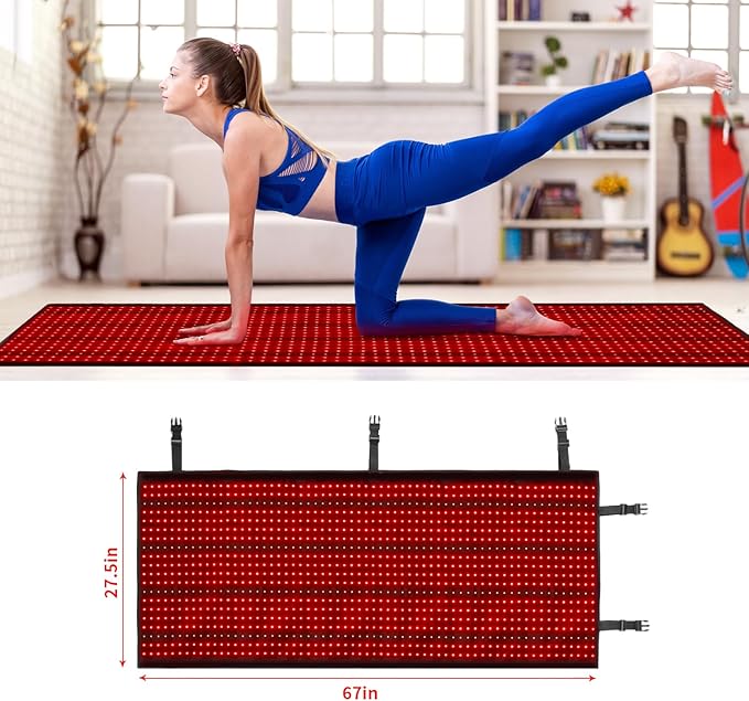 Red Light Therapy Mat Device for Full Body Near Infrared Light Therapy Blanket with TimerInfrared Light Therapy for Body Shoulder Waist Back Knee Pain Relief