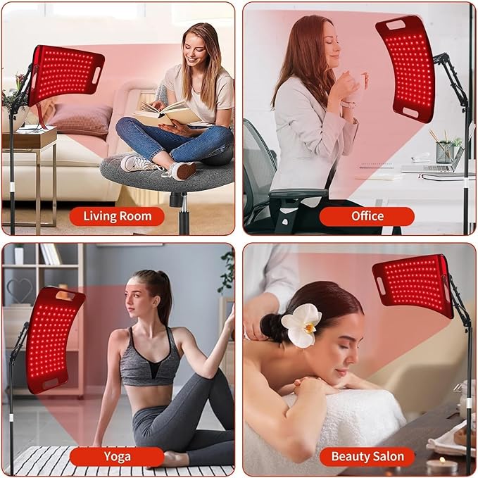 Red Light Therapy LampInfrared Light Therapy with 660nm Visible Red Light &amp 850nm Invisible Infrared Light with Floor Stand 104 LEDsInfrared Light Therapy for Body Device Effective for Skin Repa