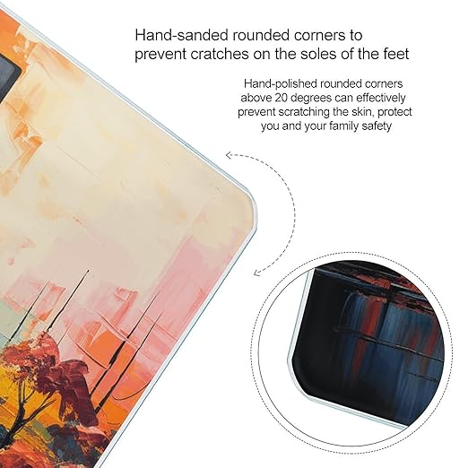 Colorful Painting Scale for Body Weight Anti-Slip Tempered Glass Digital Bathroom Scales Clear LCD Display Weighing Scale Safe Rounded Corners Smart Scales