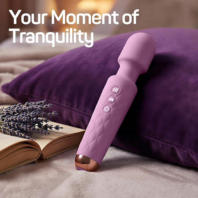 Rechargeable Personal Massager 8-Speed &amp 20-Mode Cordless Handheld Percussion Massager for Neck Back Shoulder Relaxation Quiet Handheld Body Massager with Ergonomic Design(Dark Purple)