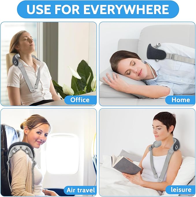 Portable Neck Massager with Multiple Use Settings Neck Massager for Pain Relief and Relaxing Strong kneating for deep Tissue Massage.