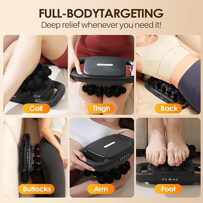 20-Head Massage Gun Set Deep Tissue Percussion Massager with 3 Modes &amp 30 Intensities Muscle Massager Pain Relief Portable Massage Gun for Back/Legs/Waists (Black 20-Head)
