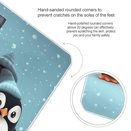 Cute Penguins5 Bathroom Scale Weight Scale for Body WeightHighly Accurate Digital Weighing Machine Clear LED Display Digital Bathroom Body Scale 400lb/182kg
