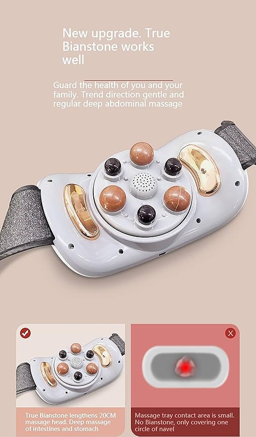 Automatic Abdominal Massager Electric Stomach Massager Dual-use for Waist and Abdomen 5 Modes 3 Adjustable Vibration Intensities for Home/Dysmenorrhea/Abdominal Pain