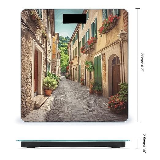 Italy Street Scale for Body Weight Highly Accurate Digital Bathroom Scale Sturdy Tempered Glass Weighing Scales with LCD Display Fashion Body Fat Smart Scales 400lb
