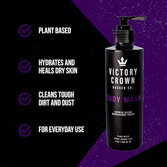 Victory Crown Moisturizing Body Wash Plant-Based Cleanser with Coconut &amp Pumice Extract 8 Oz