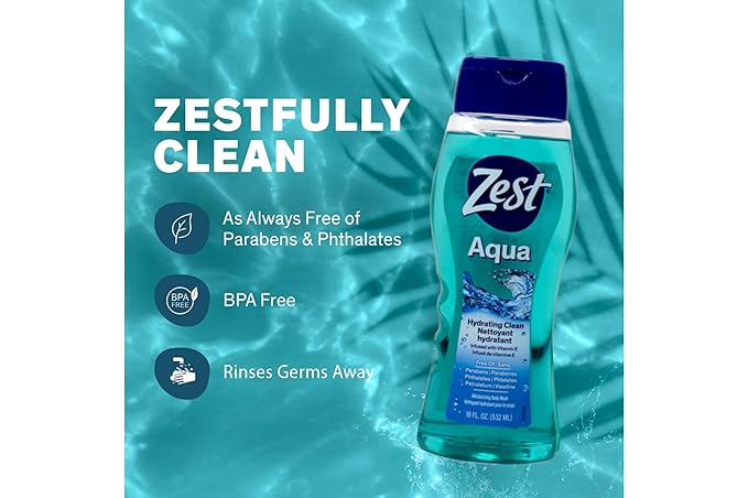 Zest Aqua Body Wash 18 Oz (Pack Of 4)