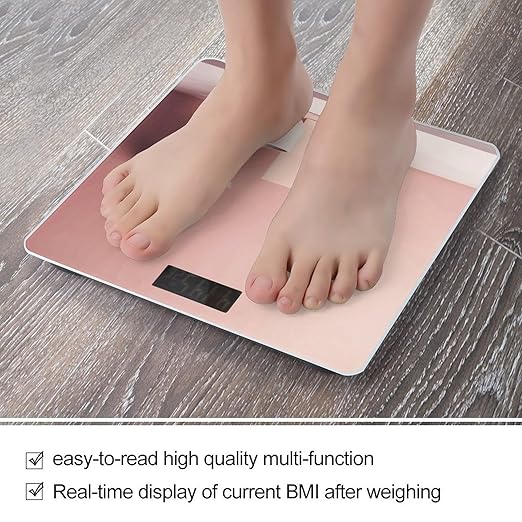 Peach Table Bathroom ScaleHighly Accurate Digital Weighing Machine for People Bright LED Display Weight Scale for The Aldult Home Use