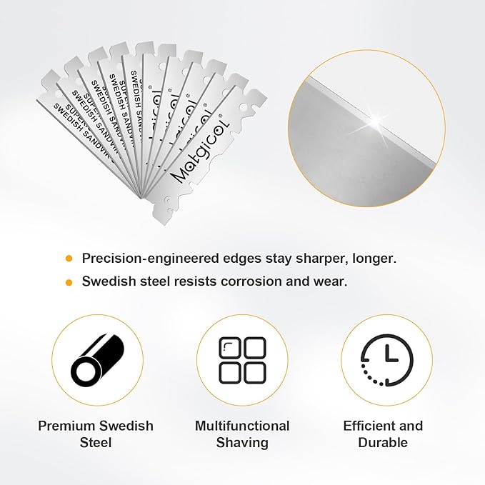 Single Edge Razor Blades Refills - 500 Count Swedish Premium Platinum Straight Razors Blades for Men - Sharp Smooth and Comfortable Shaving