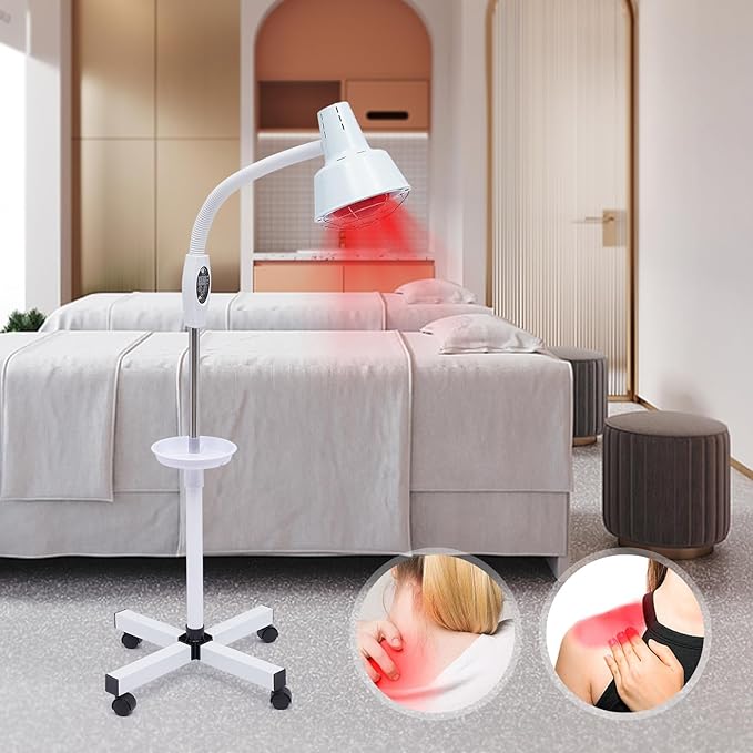 Infrared Light 275w 110v Near Red Infrared Heat Lamp Therapeutic Lamp with 360° Rotatable for Relieve Pain and Muscle Aches