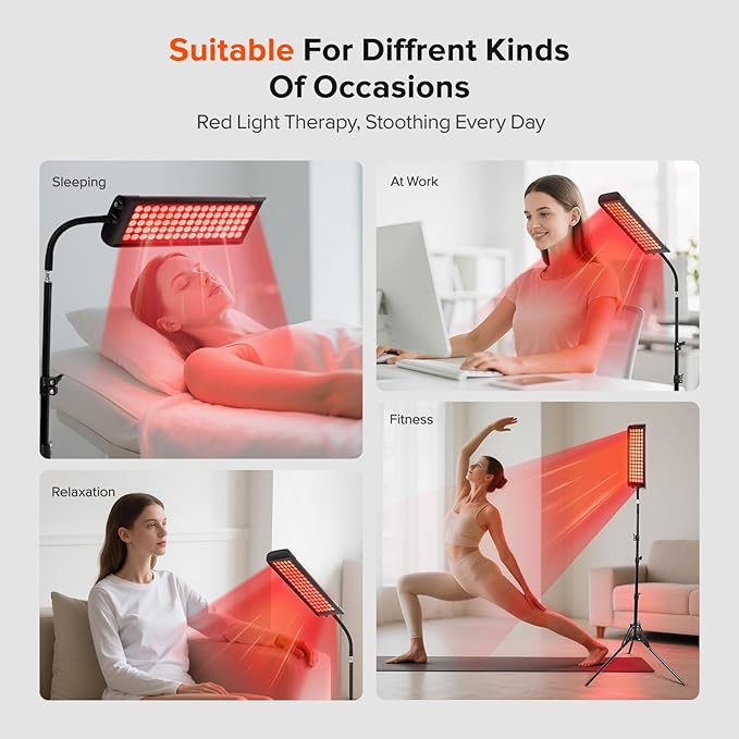 Red Light Therapy for Face and Body GMOWNW Infrared Light Therapy Lamp with Stand 660nm Red Light and 850nm Near Infrared Light Therapy Device for Face Knee Body Skin Care at Home