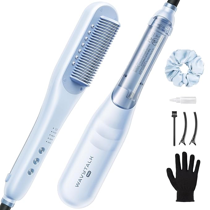 Wavytalk Pro Steam Hair Straightener Brush Steamline Pro 3 in 1 Straightening Brush Steam Reduces Damage Nourishes Hair and Expedites Straightening
