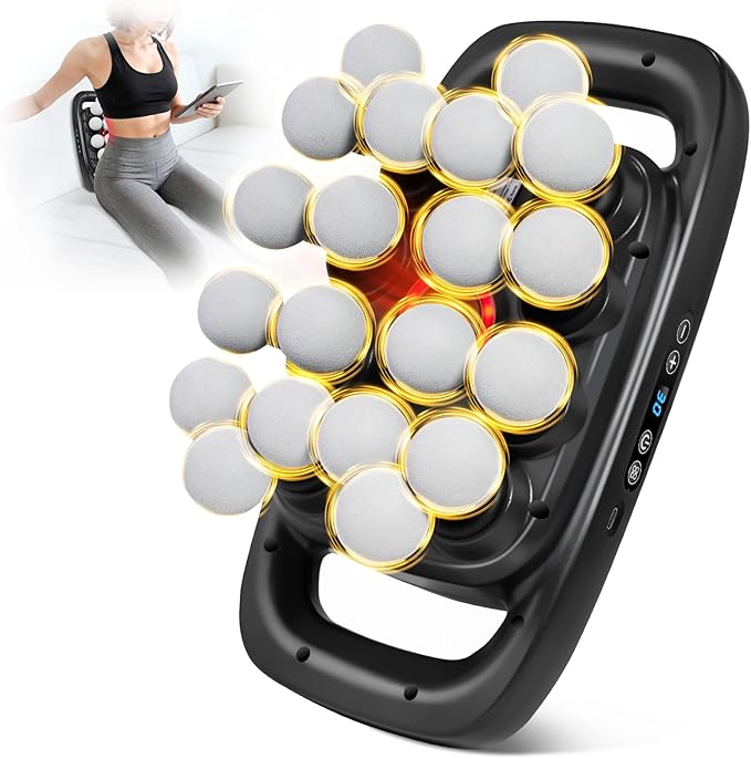 20-Head Massage Gun Set Deep Tissue Portable Percussion Massager with 3 Modes &amp 30 Intensities Muscle Massager for Legs Waist Back Pain Relief Quiet Electric Massage Tool for Home &amp Gym