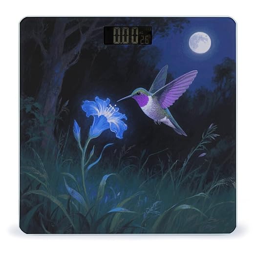 Hummingbird Weight Scale Large Digital Bathroom Scales with Bright LED Display Non Slip Digital Scale and Step On Fashion Weighing Machine for Body
