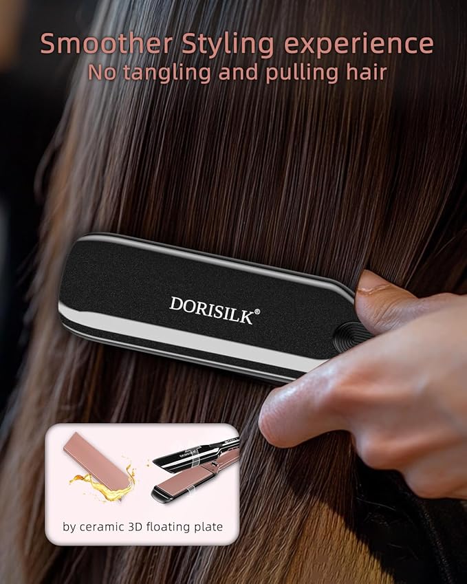 DORISILK 500 Degree High Temp Professional Hair Straightenr  Ceramic Wide Flat Iron 2 in 1 Hair Straightener and CurlerPlasma Flat Iron Get Frizz-Free and Shiny