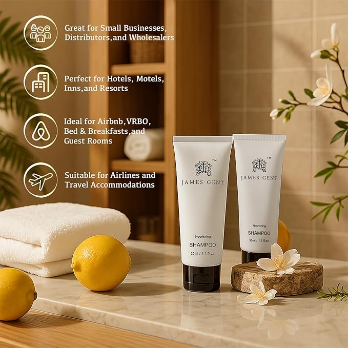Travel Size Body Wash Bulk 300 Pack Individually Wrapped Shower Gel Hotel Size Bath Gel Aloe and Green Tea Extract Infused Hotel Toiletries and Supplies for Guests