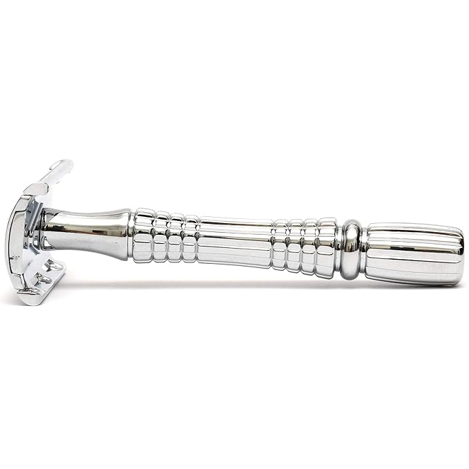 Double Edge Safety Razor for Shaving: Metal Handle Reusable Suitable for Men and Women. Eco Friendly Minimalist Plastic-Free Packaging.