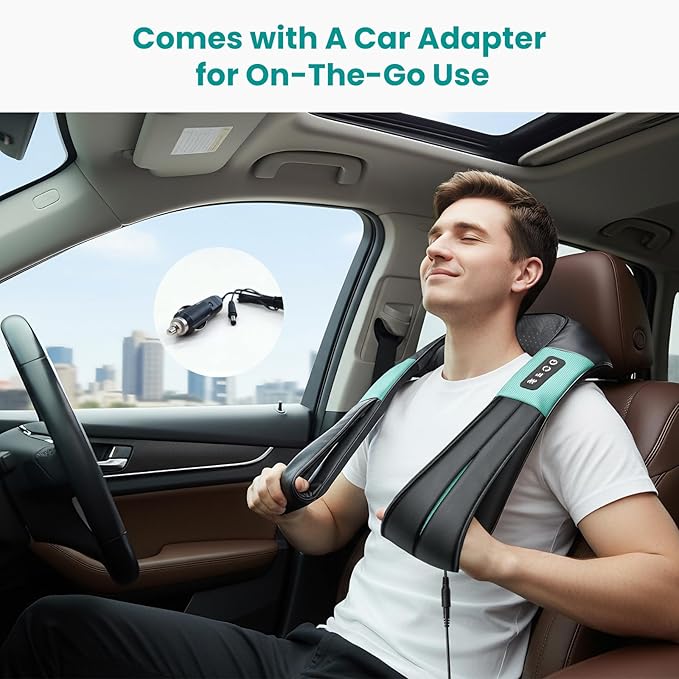 Nekteck Shiatsu Neck Massager with Heat for Pain Relief Deep Tissue 2026 Upgraded 3D Back Shoulder Kneading Massage Pillow Body Muscle Relaxation Tools Gifts for Him Her Blue (NOT Cordless)