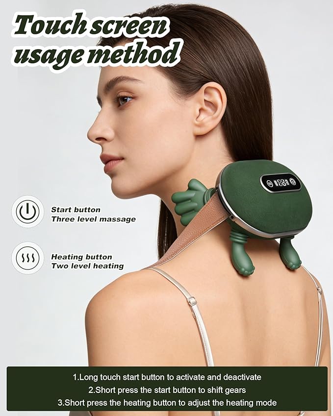 Neck Back Massager Neck and Back Massager with Heat Long-Lasting Bionic Electric Shiatsu Deep Tissue Neck Massager Cordless LCD Battery Display for Home &amp Office Gift for Women Men