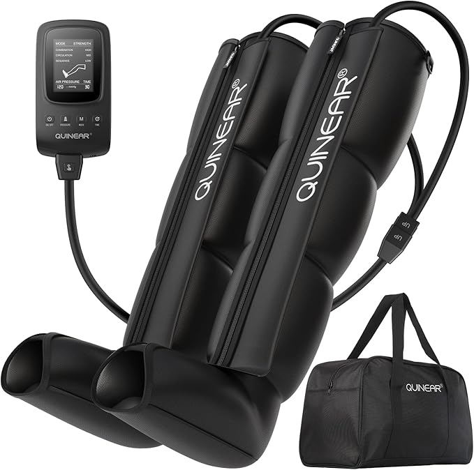 QUINEAR Air Compression Recovery System Professional Sequential Device for Massage Therapy Foot and Leg Recovery Boots to Improve Circulation for Athletes FSA-HSA Eligible (Medium)