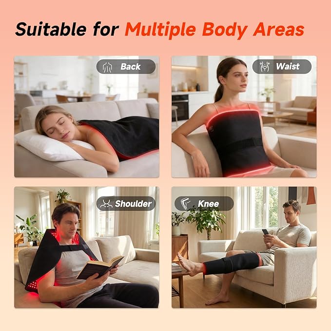 Red Light Therapy for Body660&amp850nm Light Therapy for Back Waist Shoulder Knee（60） (z-39.4'' x 23.6'')
