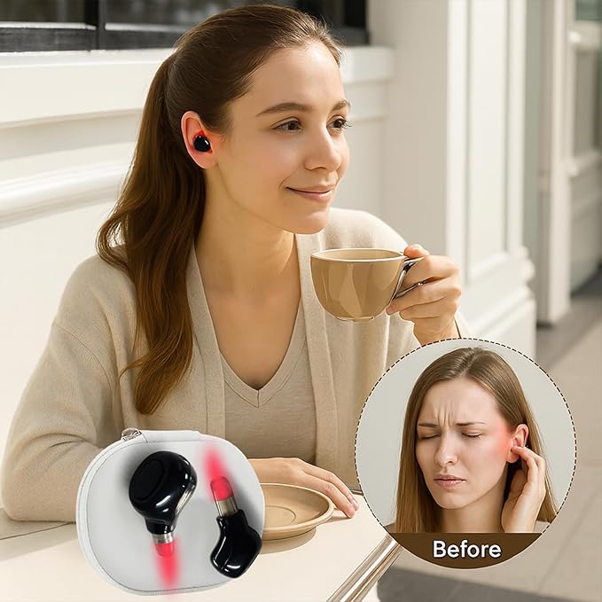 2026 Upgraded Red Light Device for Ears and Nose – 650nm LED Ear Wellness Device Hands-Free Design Lightweight &amp Portable for Home Work &amp Travel (Black)