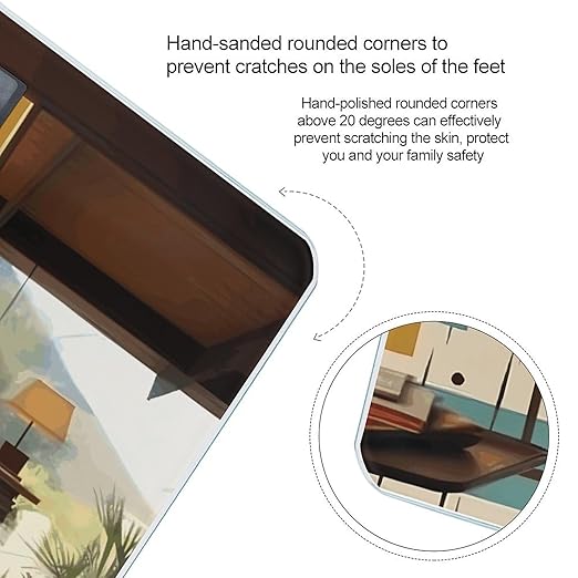 Mid Century Modern Scale for Body Weight High Precision Digital Weight Scales with LCD Display Anti-Slip Sturdy Slim Tempered Glass Bathroom Scale for Home Use