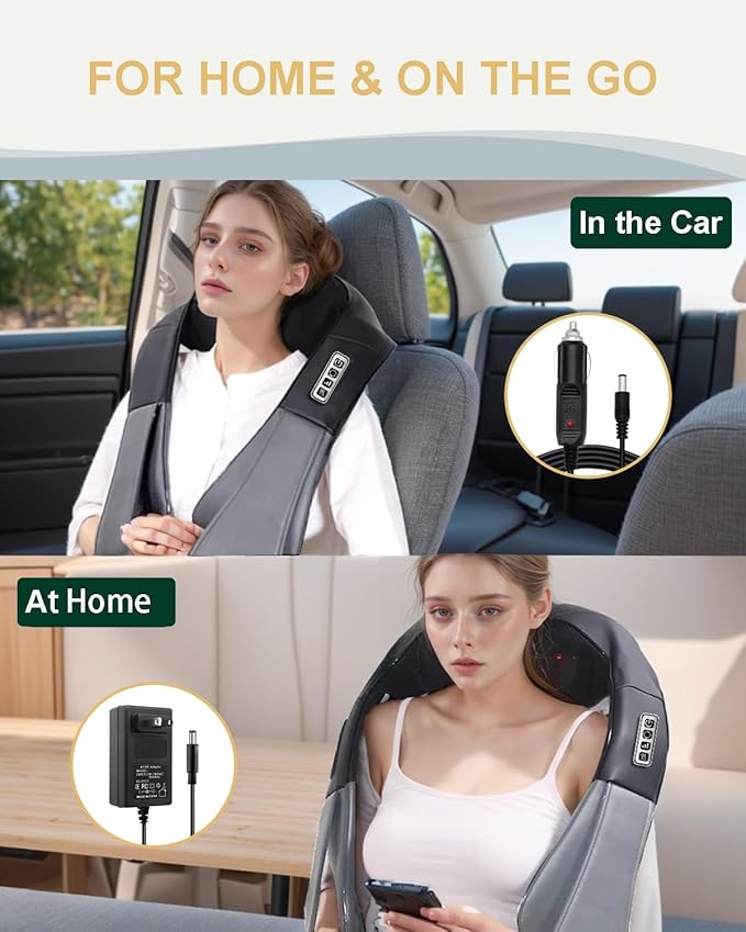 Neck Massager with Heat Shiatsu Shoulder and Back Massager Electric Kneading Back Massager Massage Pillow for Deep Tissue Birthday Day Gifts for Husband Wife Dad Mom Women &amp Man