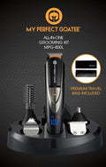 My Perfect Goatee®️ 13-in-1 Mens Grooming Kit - LED Display Beard Trimming Kit with Travel Bag Charging Stand &amp More - Waterproof Cordless Electric Trimmer for Nose Body &amp More – Ideal Gi