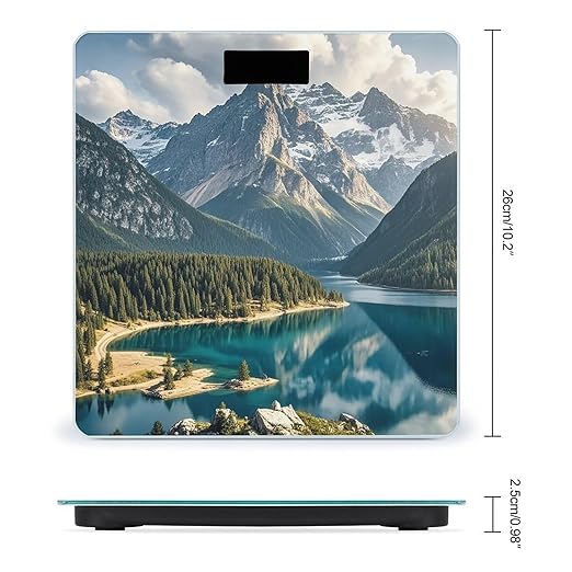 Lake Under Mountain Scale for Body Weight Smart Scales Digital Bathroom Scale High Precision Weighing Scales with Large Display Weighing Machine for People