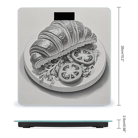 Bread Art Bathroom Scale for Body Weight Bathroom Weighing Scales with Back Lit LED Display Sturdy Tempered Glass Body Weight Bathroom Scale 400lb Weighing