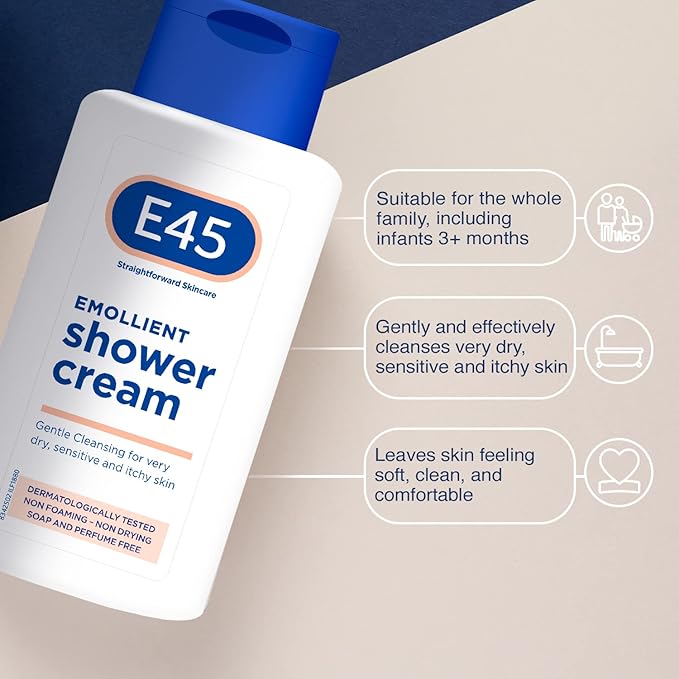 E45 shower cream 200ml (Pack of 2)